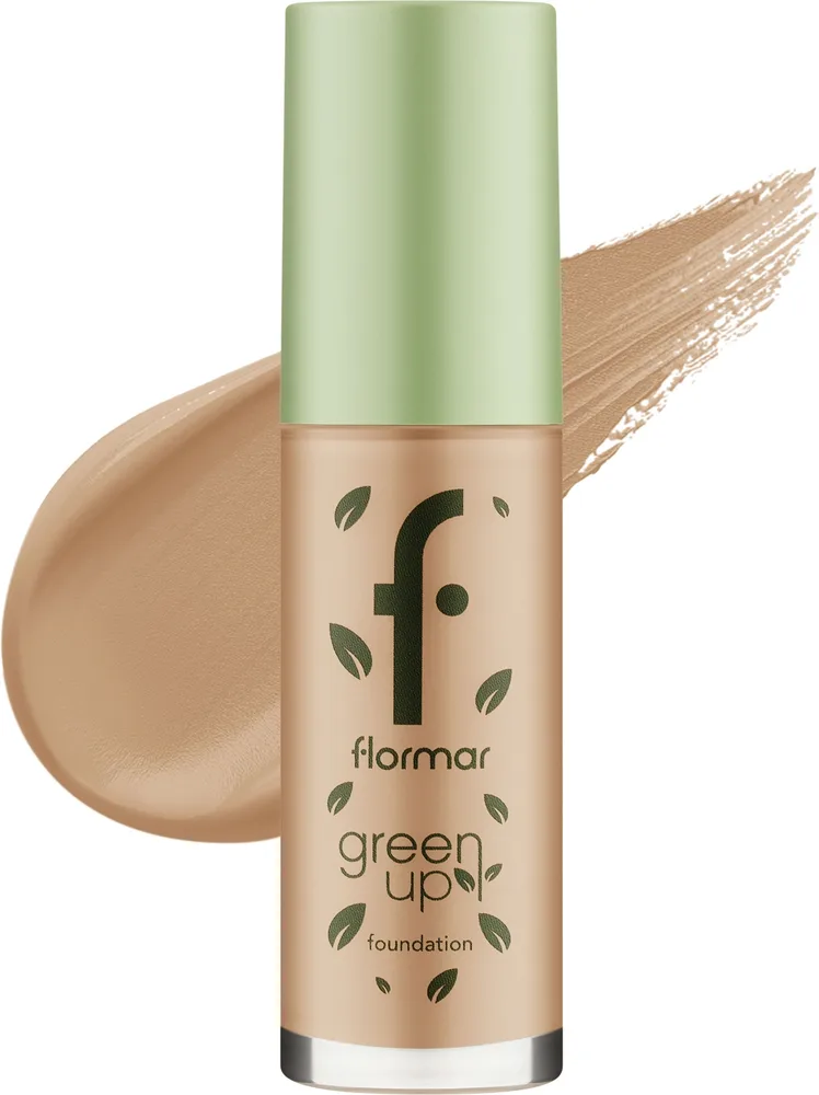Тональная основа Flormar Green Up Foundation матирующая, 30 мл, оттенок 020 - Soft Ivory