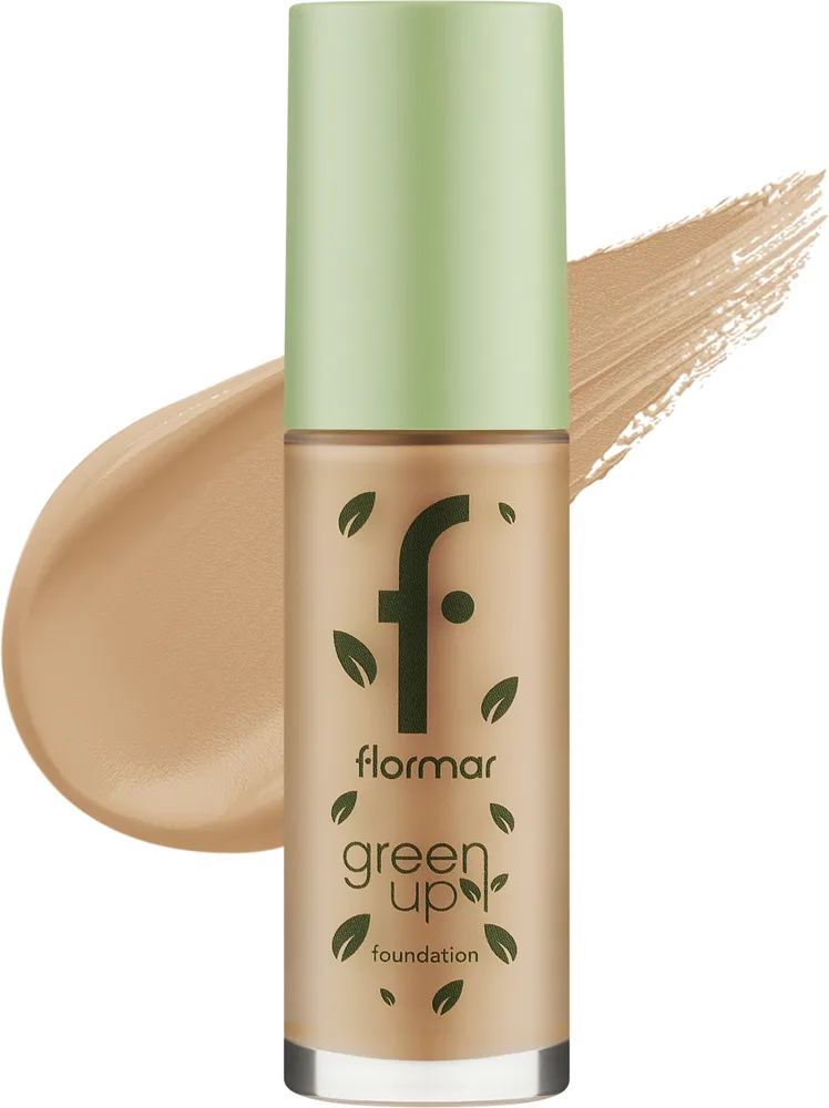Тональная основа Flormar Green Up Foundation матирующая, 30 мл, оттенок 030 - Light Beige