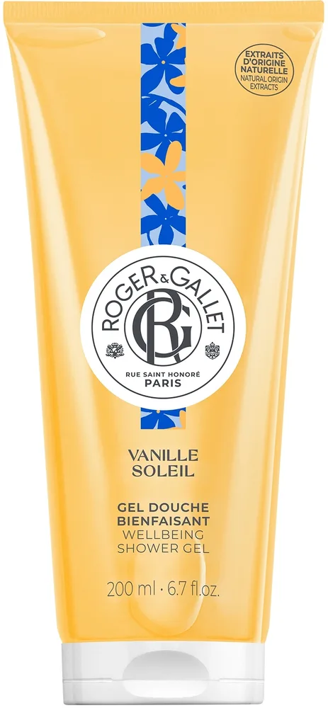 Гель для душа Roger&Gallet Vanille Soleil Wellbeing с ванилью Мадагаскара, 200 мл