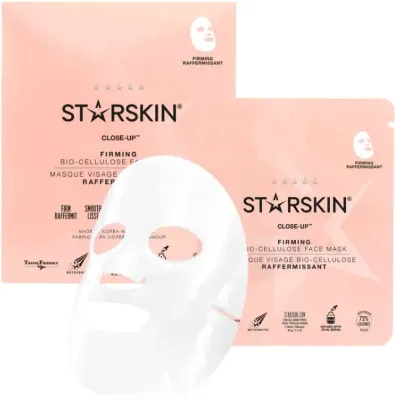 Укрепляющая биоцеллюлозная маска для лица Starskin Close-Up с грибным комплексом и пептидами, 40 г