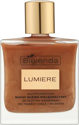 Сухое масло Bielenda Lumiere с золотистыми частицами для лица тела и волос ухаживающее