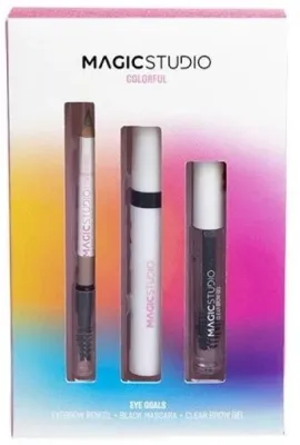 Набор для макияжа глаз Magic Studio Colorful Eye Goals карандаш для бровей прозрачный гель и тушь для ресниц