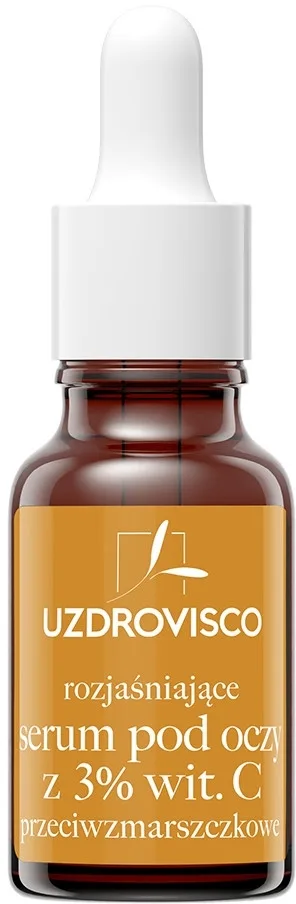 Сыворотка для области вокруг глаз Uzdrovisco Brightening с витамином C пептидом и скваланом для сияния 15 мл