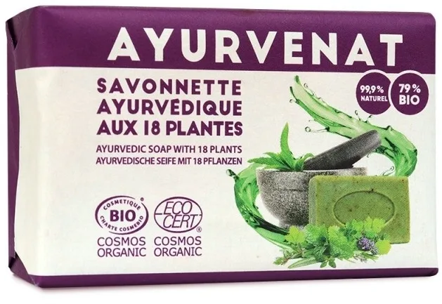 Мыло Ayurvenat аюрведическое с 18 активными растениями, 100 г