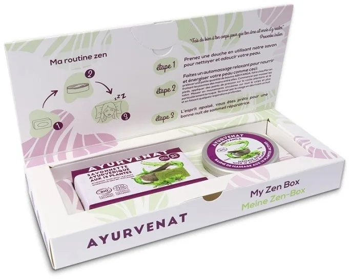 Набор Ayurvenat My Zen Box аюрведическое мыло с растительными экстрактами 100 г и бальзам Ashyanda 50 мл
