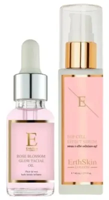 Набор для лица ErthSkin London Rose Blossom сыворотка EGF и масло с розой и аргановым маслом 60+30 мл