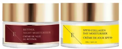 Набор кремов для лица ErthSkin London ночной крем с ретинолом и дневной с коллагеном SPF50 для зрелой кожи 2x50 мл