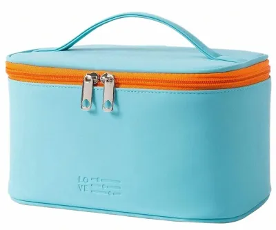 Косметичка Top Choice Love 90233 дорожная голубая экокожа 22х14х12 см