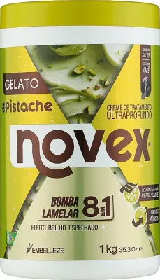 Питательная маска для волос Novex Pistache, масло сои и ши, экстракт фисташки, протеины риса и сои, экстракты водорослей, 1000 г