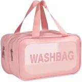 Косметичка Top Choice Washbag 99601 дорожная розовая экокожа два отделения 26х14х12 см — фото 1