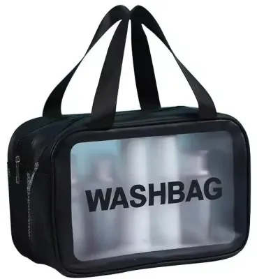 Косметичка Top Choice Washbag 99601 дорожная черная экокожа два отделения 26х14х12 см