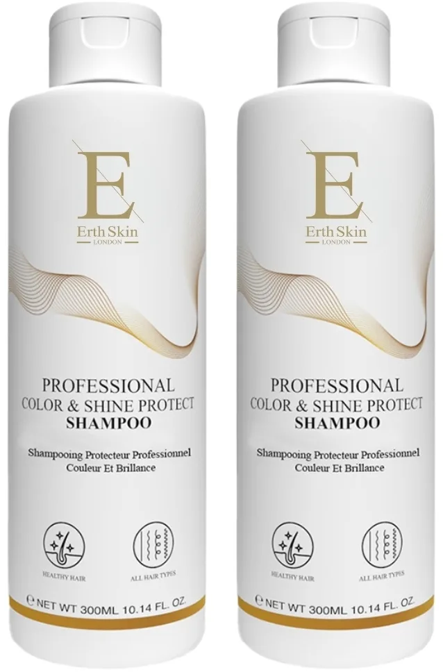 Набор шампуней для волос ErthSkin London Color & Shine Protect для окрашенных волос с маслом бабассу Объем - 2 x 300 мл