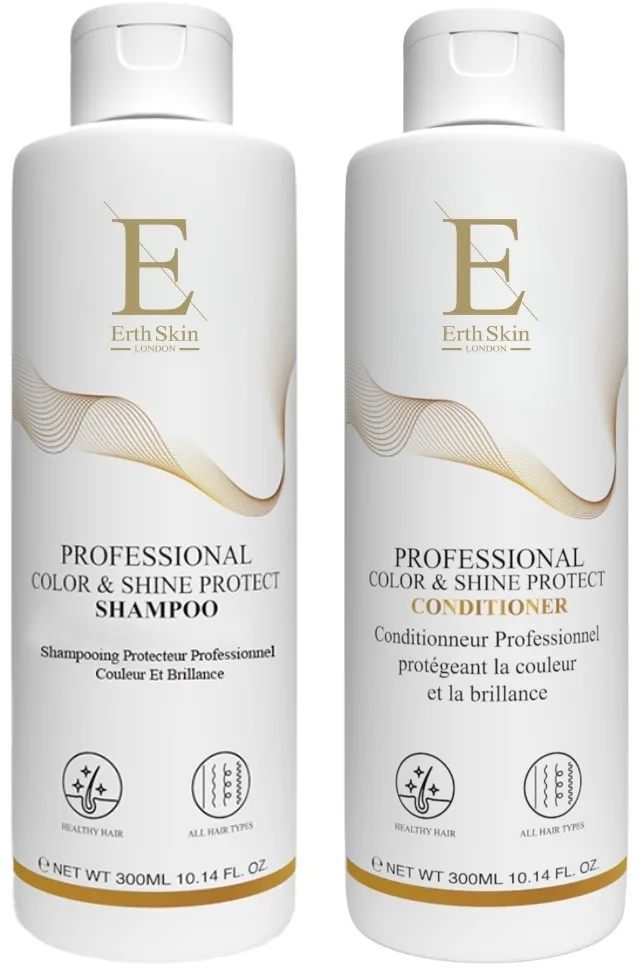 Набор шампунь и кондиционер для волос ErthSkin London Color & Shine Protect для окрашенных волос с маслом бабассу Объем - 300 + 300 мл