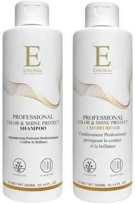 Набор шампунь и кондиционер для волос ErthSkin London Color & Shine Protect для окрашенных волос с маслом бабассу Объем - 300 + 300 мл