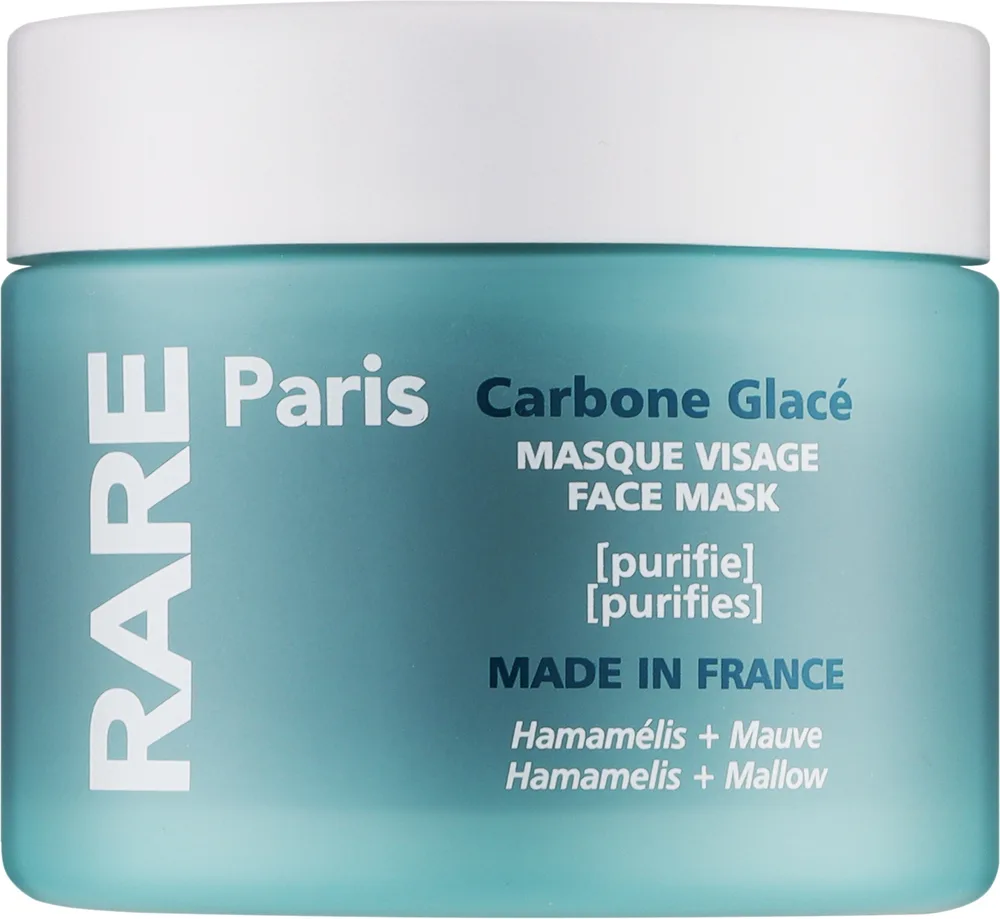 Глубоко очищающая крем-маска для лица RARE Paris Carbone Glacé с активированным углём и гамамелисом, 80 мл