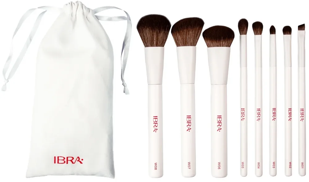 Набор кистей для макияжа Ibra White Brush Set W01-W08 8 шт