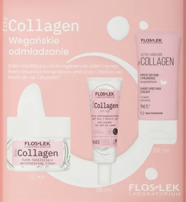 Набор Floslek Fito Collagen крем для глаз крем для лица и крем для рук с фитоколлагеном и маслом ши 30+50+50 мл