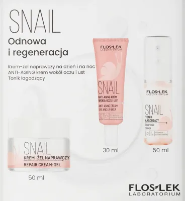 Набор для лица Floslek Snail крем для глаз крем и тоник с муцином улитки для зрелой кожи 30+50+50 мл