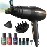 Набор Lumineo Silken Flow фен для волос и сыворотки с аргановым маслом маслом черного тмина и шелком 3 шт по 20 мл — фото 1
