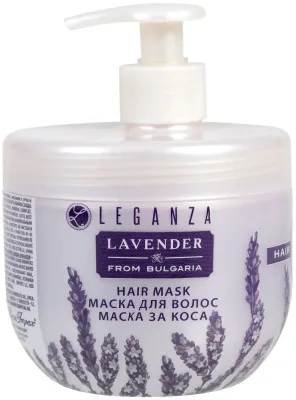Расслабляющая маска для волос Leganza Lavander с маслом лаванды, пальмовое масло, минеральный комплекс, витамин F, 500 мл