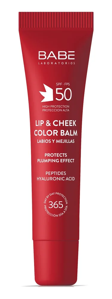 Тинт-бальзам для губ и щёк Babe Laboratorios Lip and Cheek Color Balm с SPF 50, 20 мл, оттенок Red