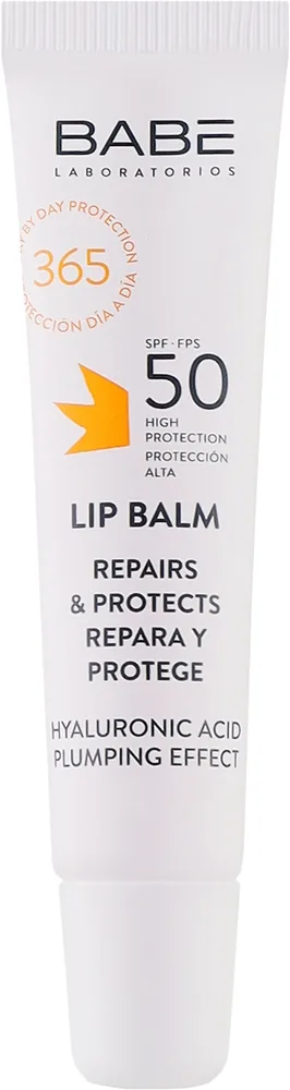 Бальзам для губ Babe Laboratorios Sun Protection ультразащитный, с гиалуроновой кислотой, SPF 50, 15 мл