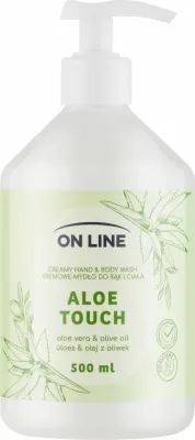 Мыло кремовое для рук и тела On Line Aloe Touch с алоэ, 5000 мл