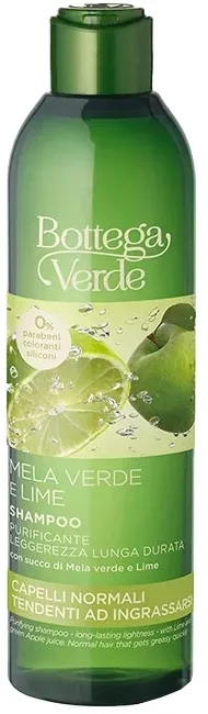 Шампунь Bottega Verde с соком лайма и зелёного яблока, для блеска волос, 250 мл