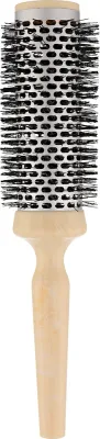 Щётка для волос термическая Janeke Round Thermal Spiral Brush для укладки феном с бежевой ручкой, D65 мм