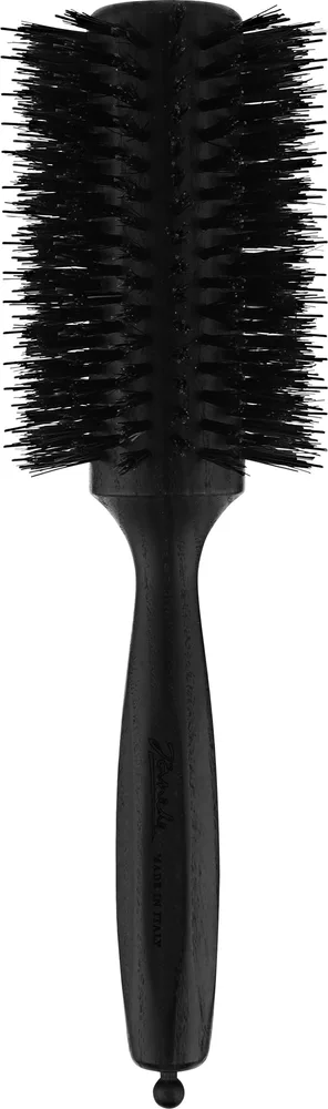 Щётка для волос круглая Janeke Black Line Tumbled Wood Hairbrush для прикорневого объёма, чёрное дерево, 65 мм