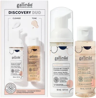Набор для лица Gallinee Discovery Duo пенка для умывания и сыворотка с молочной кислотой и пребиотиками 50+50 мл