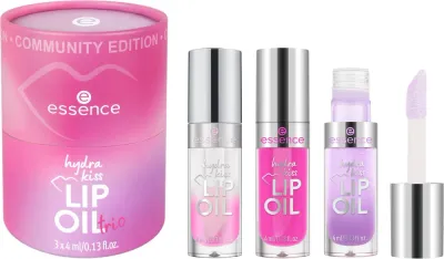 Набор масел для губ Essence Hydra Kiss три оттеночных масла с маслом жожоба и гиалуроновой кислотой