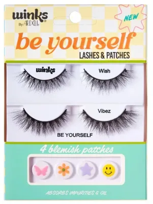 Набор Ardell Winks Be Yourself накладные ресницы Wish и Vibez 4 пары и патчи для проблемных участков 4 шт