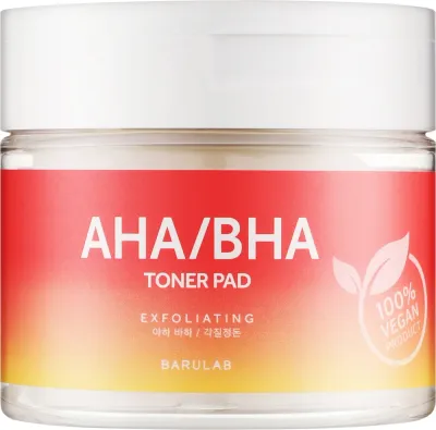 Barulab AHA/BHA Toner Pad тонизирующие пэды для лица с кислотами 60 шт