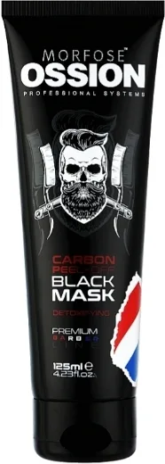 Чёрная угольная маска-плёнка для лица Morfose Ossion Carbon Peel-Off Black Mask с салициловой кислотой, 125 мл