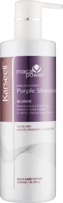 Тонирующий шампунь Karseell Maca Power Essence против желтизны для блонда, 500 мл