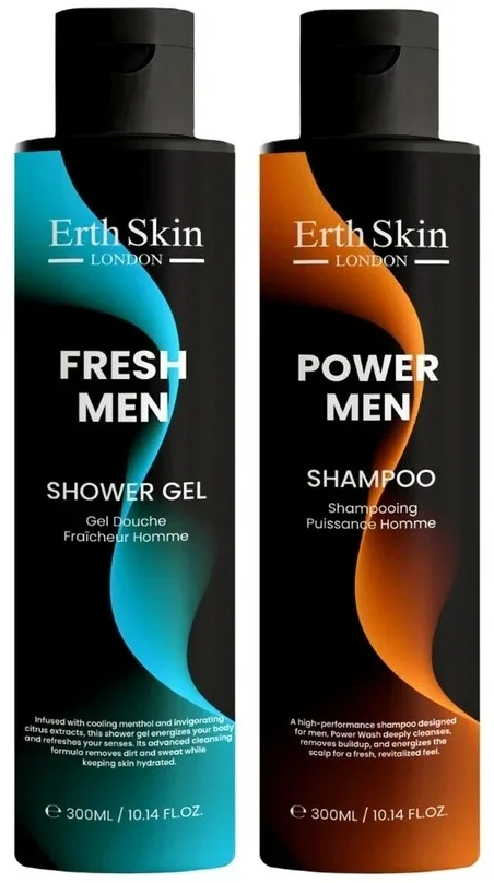 Мужской набор ErthSkin London гель для душа Fresh Men 300 мл и шампунь Power Men 300 мл