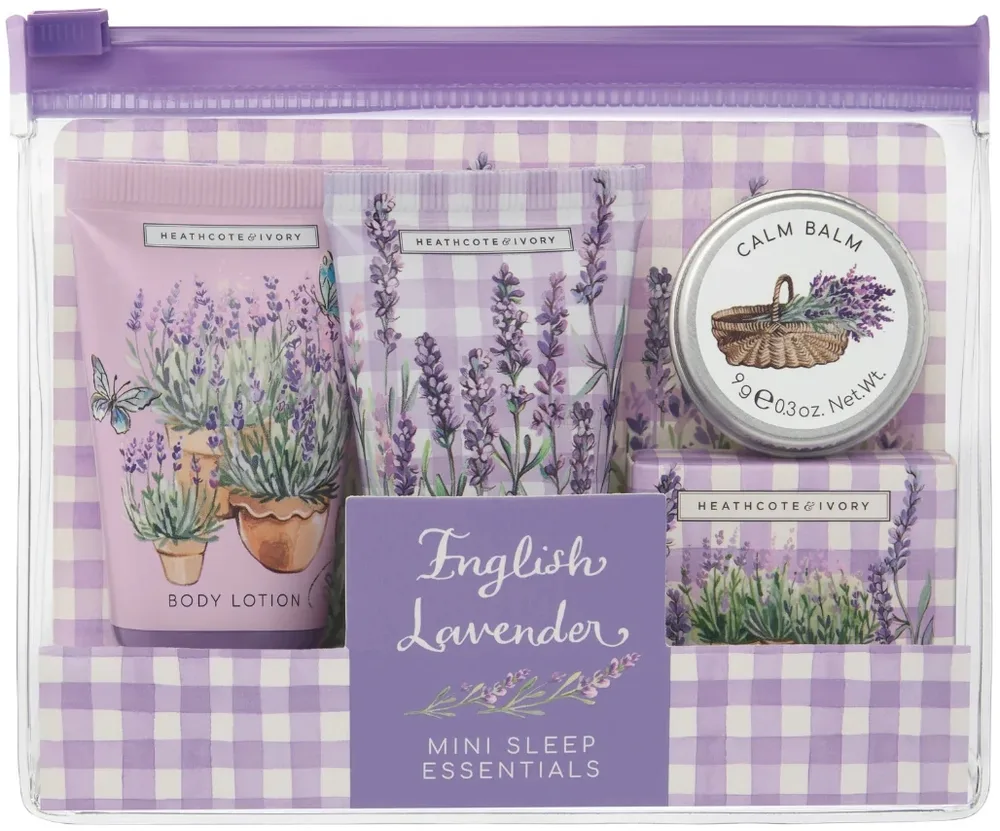 Набор для тела Heathcote & Ivory English Lavender крем для рук бальзам гель для душа и соль с лавандой 30+9+30 мл+30 г