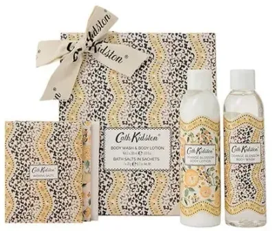 Набор для тела Cath Kidston Leopard гель для душа лосьон и соль для ванны с ароматом цветов апельсина 200+200 мл+3x20 г