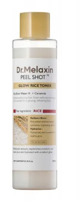 Рисовый тоник для лица Dr.Melaxin Peel Shot Glow с рисовой водой, ниацинамидом и керамидами, 200 мл