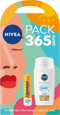 Набор NIVEA Sun бальзам для губ SPF 50 4.8 г и солнцезащитный флюид для лица SPF 50 40 мл