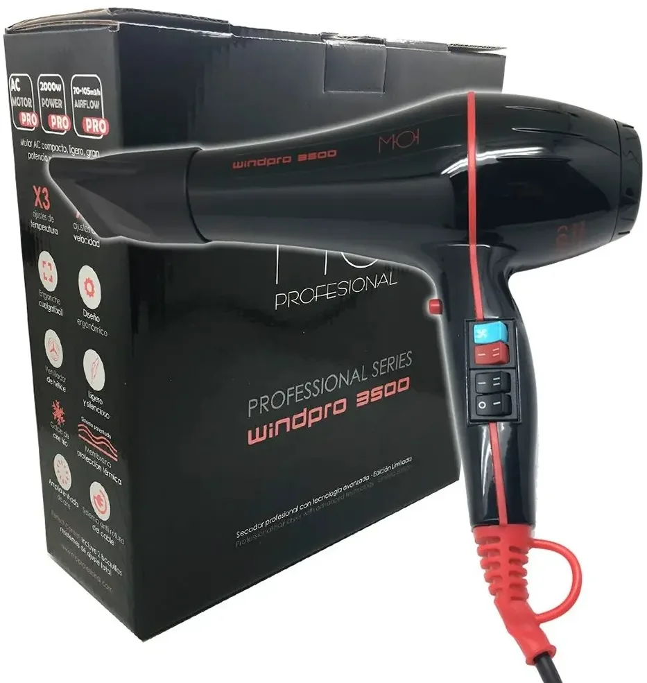 Фен MOI WindPro 3500 2000 Вт, мотор AC, 6 сочетаний режимов