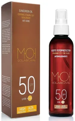 Масло для тела солнцезащитное MOI Sunscreen Oil SPF 50+ с витаминами А Е F 150 мл