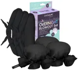 Набор для укладки локонов Glov CoolCurl Overnight Blowout бигуди-подушки 3 шт и атласные чехлы Mini Anti-Frizz 3 шт черного — фото 1
