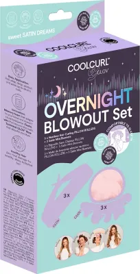 Набор для укладки локонов Glov CoolCurl Overnight Blowout бигуди-подушки 3 шт и атласные чехлы Mini Anti-Frizz 3 шт розового