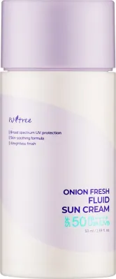 Флюид для лица IsNtree Onion Fresh Fluid Sun Cream солнцезащитный, SPF 50 PA++++, для проблемной кожи, 50 мл