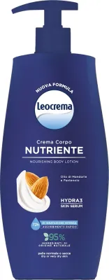Питательный бальзам для тела Leocrema Nourishing Body Lotion с маслом миндаля и пантенолом, дозатор, 500 мл