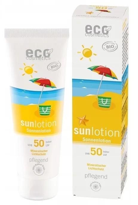 Минеральный солнцезащитный бальзам Eco Cosmetics Sun Lotion SPF50 без спирта, 125 мл