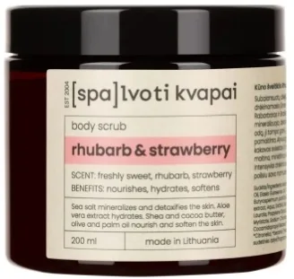 Spalvoti Kvapai Spalvoti Kvapai Body Scrub - Скраб для тела с морской солью Rhubarb & Strawberry 200 мл