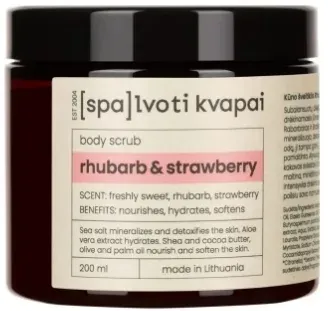 Spalvoti Kvapai Spalvoti Kvapai Body Scrub - Скраб для тела с морской солью Rhubarb & Strawberry 200 мл